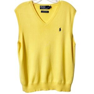 Polo by Ralph Lauren yellow vneck 100% Pima cotton sweater vest
